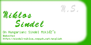 miklos sindel business card